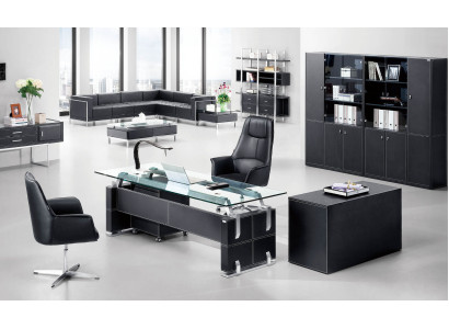 Ontwerp Luxe Meubels 2-delige kantoorset hoekbureau en archiefkast.