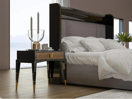 Luxe set 6-delig tweepersoons bed slaapkamer commode met spiegel 2x nachtkastjes