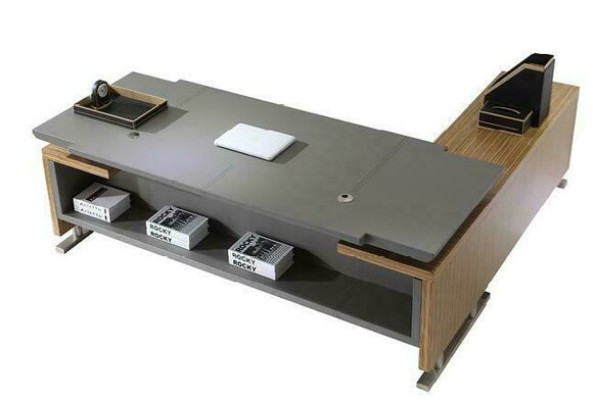 Ontwerper kantoorwerkruimteset met plank, tafel, stoel, compleet decoratieset meubels