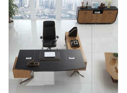 Ontwerper kantoor werkruimte set, fauteuil, decoratie, hoekbureau, complete set.