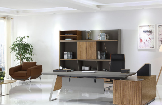 Ontwerper kantoorwerkruimte set stoel tafel complete set meubelen 2-dlg.