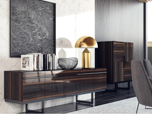 Eetkamerset 7-delig Luxe eettafel 4x stoelen Design commode Sideboard Nieuw