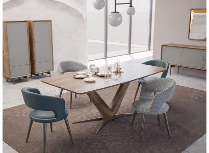 Eetkamer set 9-delig Eettafel Compleet Stoelen 4x Hout Dressoir Nieuw Houten kast