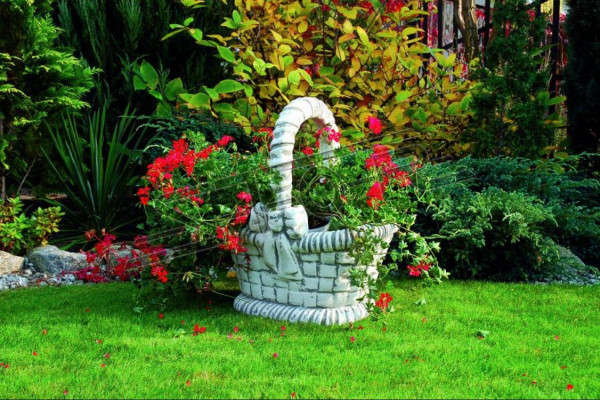 Figuur bloempot plantenbak decoratie wit Figuur bloempotten tuin