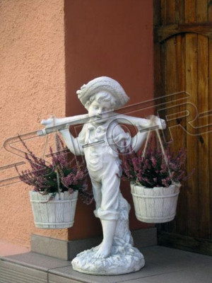 Figuur Wit Bloempot Plantenbak Decoratie Beeld Bloempotten Tuin