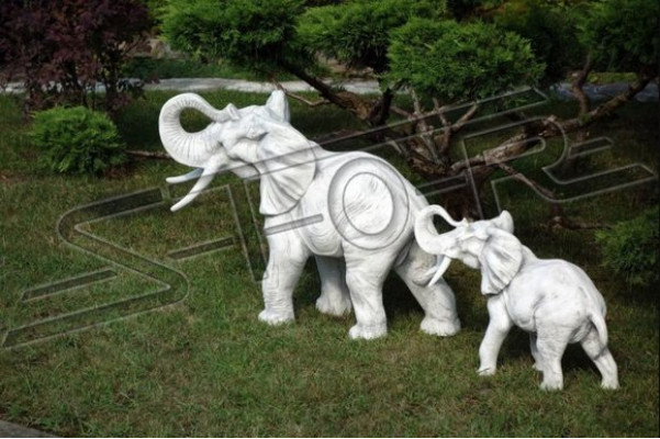 Tuindecoratie Olifant Terras Steen Figuren Beeld Decoratie Standbeeld