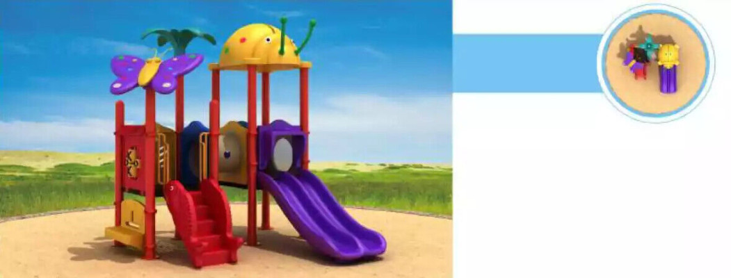 Kindergebied met glijbanen Entertainment voor kinderen Tuinspeelplaatsen