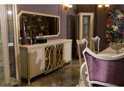 Klassieke set vitrine tv Sideboard Luxe vitrinekast set 2-delig.