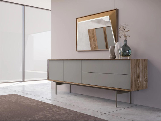Volledige eetkamer dressoir met spiegelontwerp houten kastmeubels