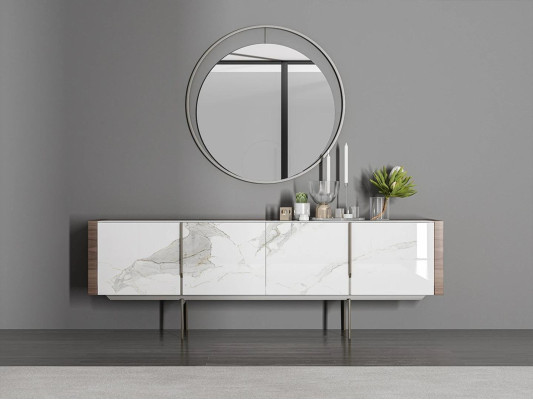 Luxe eetkamer modern dressoir met spiegeldesign inrichting nieuw