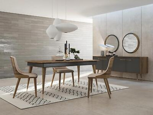 Luxe eetkamerset Eettafel 4x stoelen Luxe dressoir met 2x spiegel Nieuwe set
