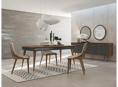 Luxe eetkamerset Eettafel 4x stoelen Luxe dressoir met 2x spiegel Nieuwe set