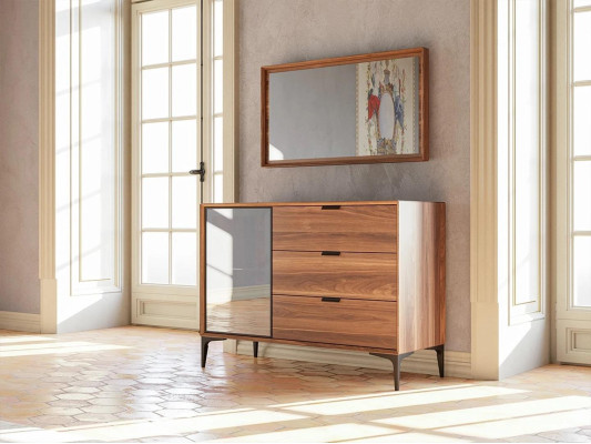 Modern Design Meubels Slaapkamer Bruin Dressoir met Spiegel Luxe