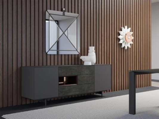 Modern eetkamer dressoir set met spiegel inrichting luxe design