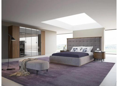 Slaapkamer Luxe Set 4-dlg Bed 2x Nachttafels Ontwerp Bank Modern Meubilair