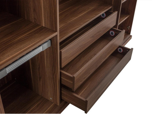 Slaapkamer Modern Kledingkast Houten Kast Ontwerp Kast Glazen Deuren
