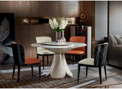 Stoel Leer Melk Hout Nieuw Creatief Modern Design Meubels Luxe Eetkamer