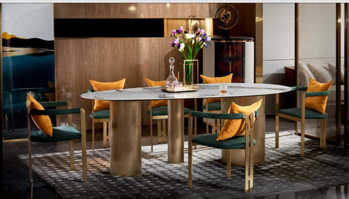 Eettafel groep eetset tafel 4x stoelen met leuningen meubels eettafels.