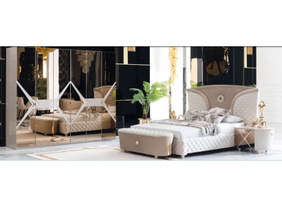 Bed Nachtkastje Kledingkast 6-delige Slaapkamer Set Design Luxe Kruk Modern