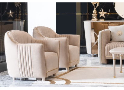 Bank 1-zits bekleding Materiaal Hout Modern Stoel Bekleding Designer Stof Nieuw