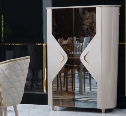 Vitrine kast Massief houten dressoir Massief eetkamer meubels Massief hout