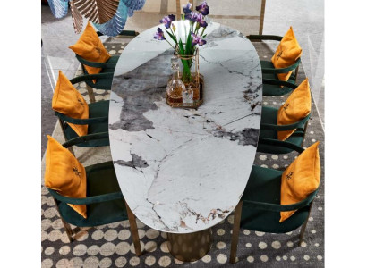 Eettafel marmer roestvrij staal Nieuw Creatief Modern Design Meubilair Luxe