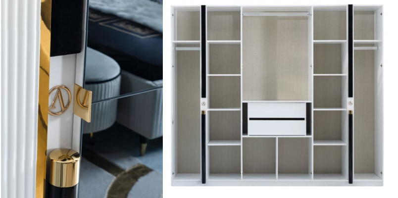 Kledingkast Meubels Kast Italiaanse Stijl Luxe Kasten Slaapkamer Goud