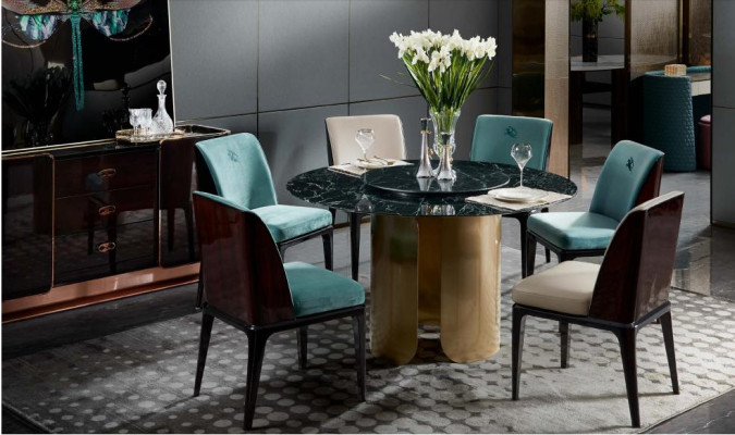 Stoel Blauw Eetkamer Moderne Stoelen Design Meubelen Luxe Ontwerper Inrichting Nieuw