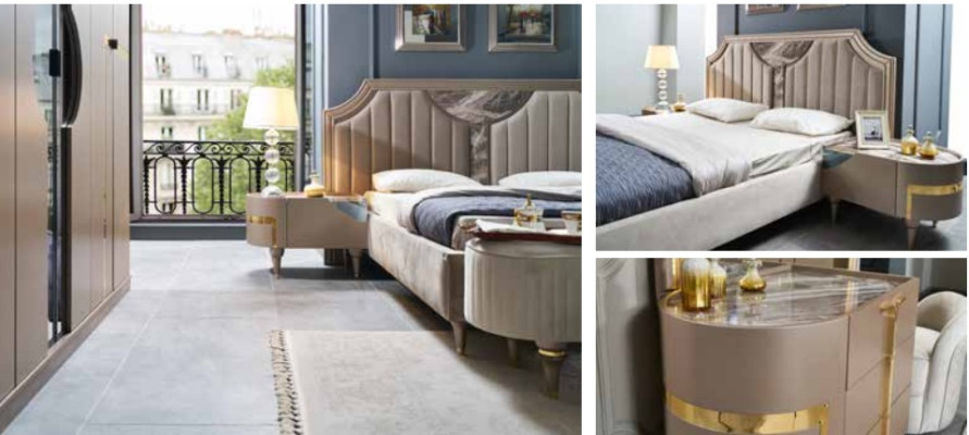 Meubels Modern Luxe Bedden Nieuw Bed 2x Nachtkastje 3 delig Slaapkamer Set Design