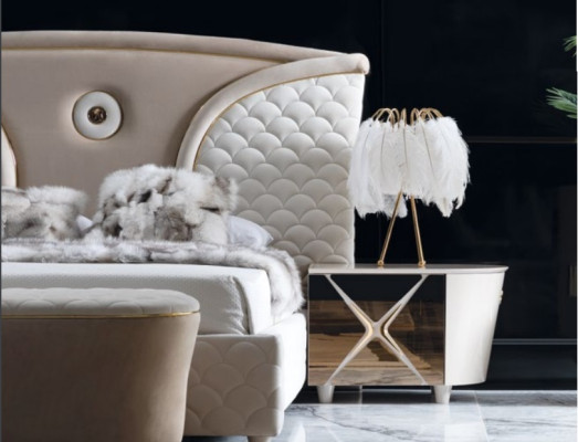 Bed Nachtkastje Kledingkast 6-delige Slaapkamer Set Design Luxe Kruk Modern