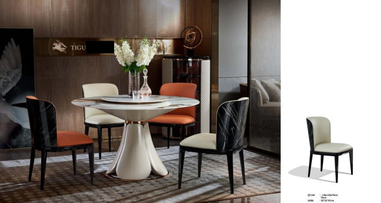 Stoel Leer Melk Hout Nieuw Creatief Modern Design Meubels Luxe Eetkamer