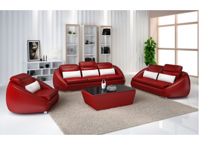 Luxe meubelbankstel bank bank stof 3+2 rode zitspons groep