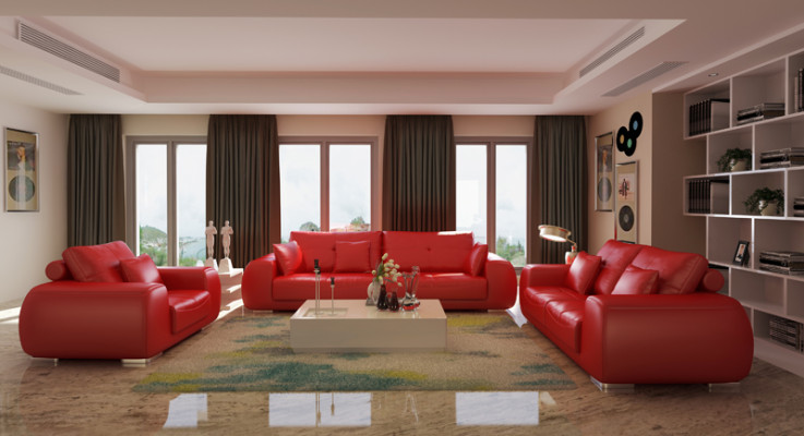 Moderne Bankstel 3+2+1 Zits Set Design Bank Beklede Banken Bank
