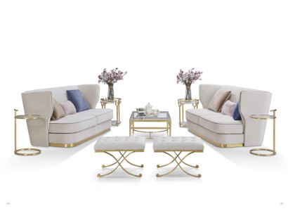 Ontwerpersofa Bankstel 2+2-zitsbank Bekleding Set Nieuw Meubilair