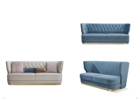 Bank 3-zits stoffen banken Luxe designbank Nieuwe luxe gestoffeerde banken