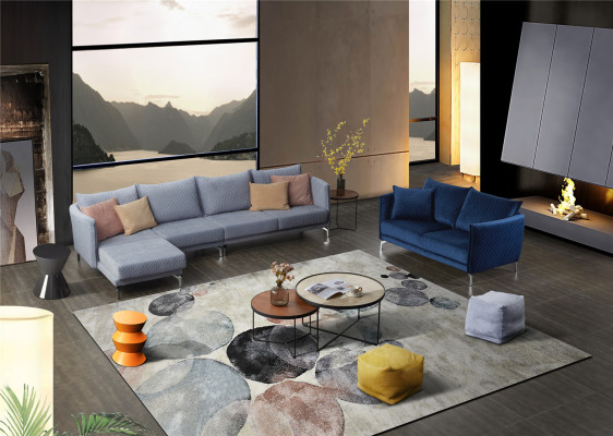 Moderne bank hoekbank L-vorm gestoffeerde zithoek bankstel textiel