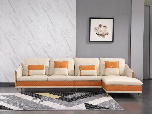 Bank hoekbank lederen woonlandschap set decoratie design moderne bank L-vorm