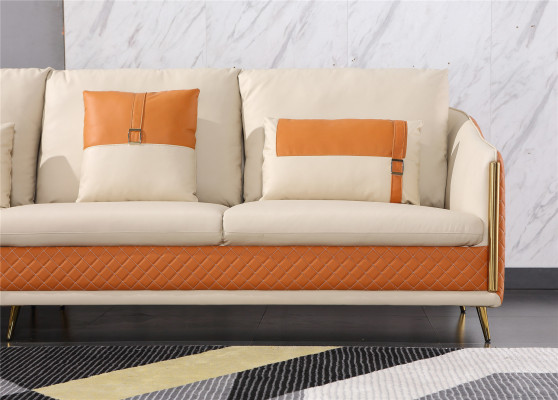 Bank hoekbank lederen woonlandschap set decoratie design moderne bank L-vorm