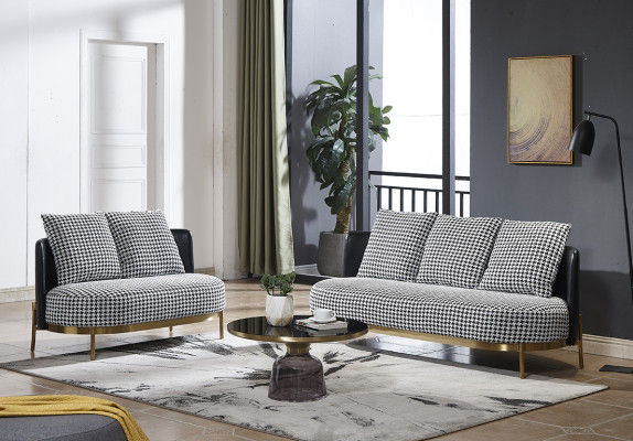 Sofaset 3-zits Set Design Bank Gestoffeerde Bank Moderne Luxe Nieuw