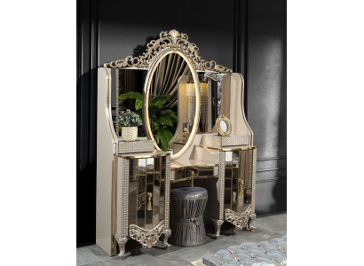 Kaptafel Console Make-up tafel Kaptafel Beige Hout Nieuw