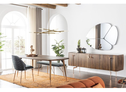 Eetgroep Eetkamer Eettafel Stoelen Dressoir Set 10-delig Hout Bruin