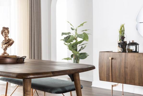 Eetgroep Eetkamer Eettafel Stoelen Dressoir Set 10-delig Hout Bruin
