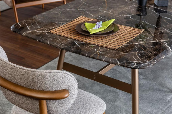 Eettafel Eetkamerset Eetkamerstoelen Eethoek Set 5-delig Marmer Zwart