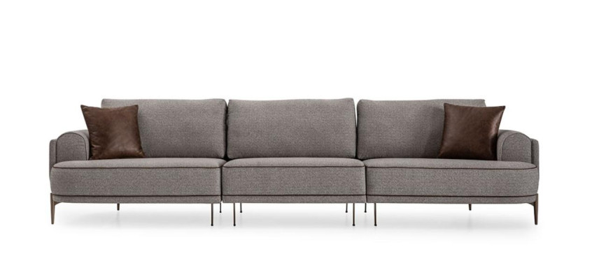 Driepersoonsbank 3-zits stoffen bank Moderne grijze stoffen bank Nieuw