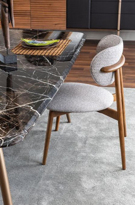 Eettafel Eethoek Eetkamerstoelen Dressoir Set 7-delig Marmer Zwart