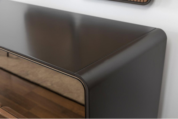 Sideboard commode dressoir spiegel hout modern bruin set meubels