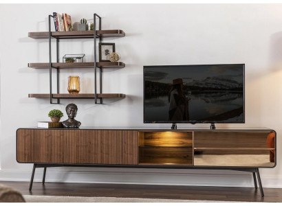 rtv Lowboard tv Stand planken dressoir woonkamer hout bruin modern