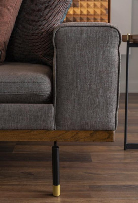 Groep bankstel 3-zits stoffen bank banken stof fauteuil grijs