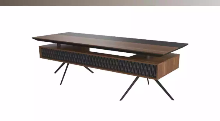 Werkkamer Kantoor Bureau Salontafel Dressoir Modern Hout Bruin