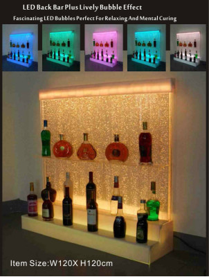 Led watermuur plank bar inrichting unieke rekken kast glas